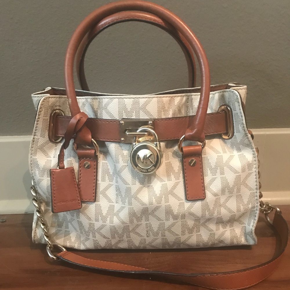 Beautiful cream and tan Michael Kors satchel